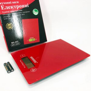 Ваги кухонні MATARIX MX-402 5 кг з дисплеєм, Ваги кухонні для продуктів домашні. Колір: червоний в Києві від компанії Elektromax