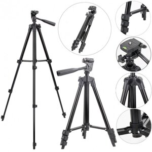 Штатив для телефону та фотоапарата Tripod 3120 PRO портативний трипод 0,35-1.02м висота. Колір: чорний в Києві от компании Elektromax