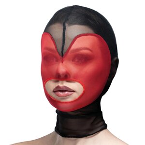 Маска серце сітка з відкритим ротом Feral Feelings - Hearts Mask Black/Red в Києві от компании Elektromax