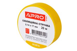 Стрічка ізоляційна Apro - 17 x 0,14мм x 20м жовта 5 шт. в Києві от компании Elektromax