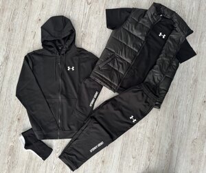 Комплект 5 в 1 Under Armour чорна кофта на змійці + чорні штані + чорна жилетка + чорна футболка + 2 пари шкарпеток в Києві от компании Elektromax