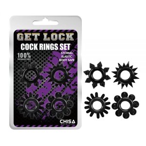 Набір чорних ерекційних кілець різної форми Cock Rings Set в Києві от компании Elektromax