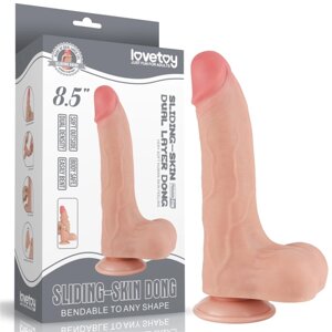 Фалоімітатор зі шкірою на присоске Sliding Skin Dual Layer Dong Flesh 8.5 в Києві от компании Elektromax