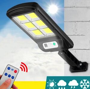 Вуличний ліхтар на стовп із пультом на сонячних батареях Solar Light 6COB