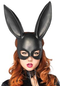 (SALE) Пластикова маска кролика Leg Avenue Masquerade Rabbit Mask, чорна, One Size, на резинці