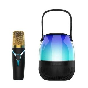 Портативна колонка XM-A68 з RGB підсвічуванням та мікрофоном, Bluetooth мікрофон для караоке