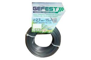 Лісок для тримера Gefest - 2,0мм x 15м квадрат армований