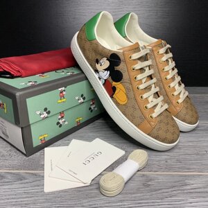 Жіночі шкіряні кеди Gucci Ace GG Disney. Кросівки Gucci Disney