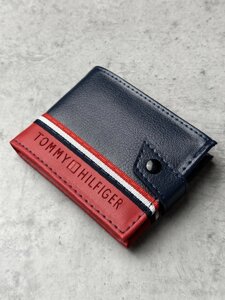 Гаманець шкіряний Tommy Hilfiger /червоний з синім