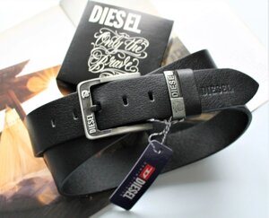 Чоловічий шкіряний ремінь ширина 4.3 см Diesel black