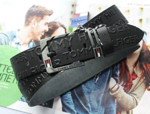 Шкіряний чоловічий ремінь для джинсів Tommy Hilfiger black