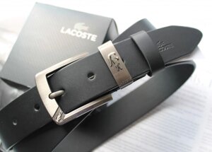 Стильний шкіряний чоловічий ремінь Lacoste black в Києві от компании Elektromax