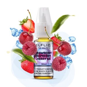 Рідина ELFLIQ 30мл 5%. Полуниця Малина Вишня (Strawberry Raspberry Cherry Ice)