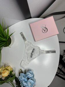 Жіночі мереживні стрінги Victoria's Secret  білий wu091 в Києві от компании Elektromax