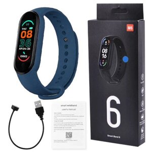 Фітнес браслет FitPro Smart Band M6 (смарт годинник, пульсоксиметр, пульс). Колір синій