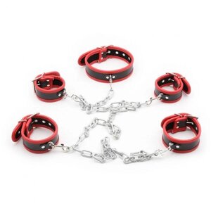 Leather Neck Hand-foot Linked Cuffs Red в Києві от компании Elektromax