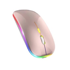 Мишка безшумна комп'ютерна, бездротова Macarone Bluetooth, USB, що перезаряджається, Рожева в Києві от компании Elektromax