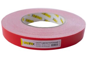 Стрічка двостороння Unifix - 19 мм x 10 м спінена біла