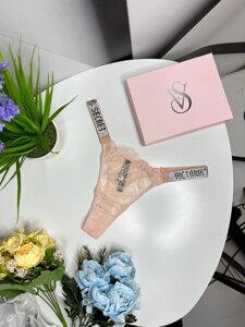 Жіночі мереживні стрінги Victoria's Secret  рожевий wu089 в Києві от компании Elektromax