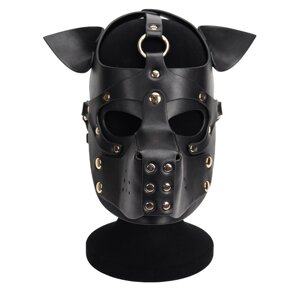 Неопренова маска Puppy Face Leather Dog Mask Black в Києві от компании Elektromax