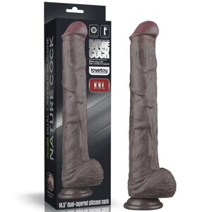 Dual Layered Bendable Silicone Cock XXL (Black) 14.5 в Києві от компании Elektromax