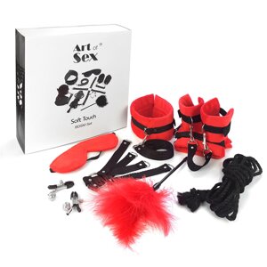 BDSM-набір Art of Sex – Soft Touch BDSM Set, червоний, 9 предметів в Києві от компании Elektromax