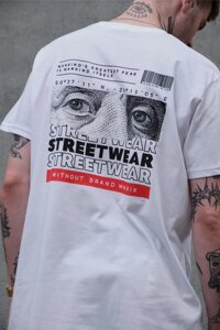 Оверсайз футболка з принтом Without streetwear white в Києві от компании Elektromax