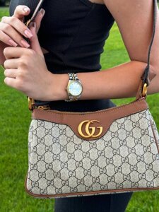 Жіноча сумка Gucci Aphrodite Shoulder Bag Brown Leather