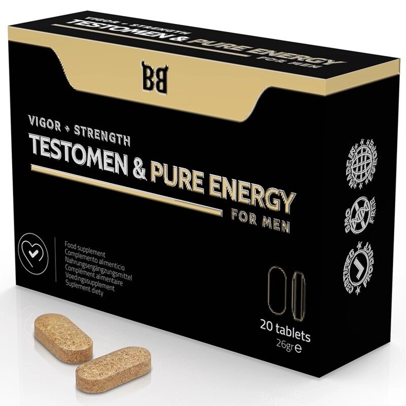 Підсилювач потенції для чоловіків Testomen Pure Energy, 20 капсул від компанії Elektromax - фото 1
