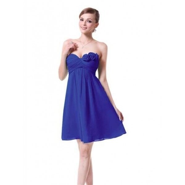 Плаття без ремінця коліна -забарвлених троянд синій від компанії Elektromax - фото 1