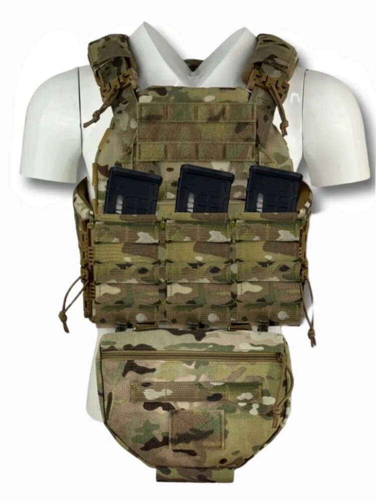 Плитоноска для плит 25*30 см Cordura Crye Precision Multicam USA + 4 підсумків від компанії Elektromax - фото 1