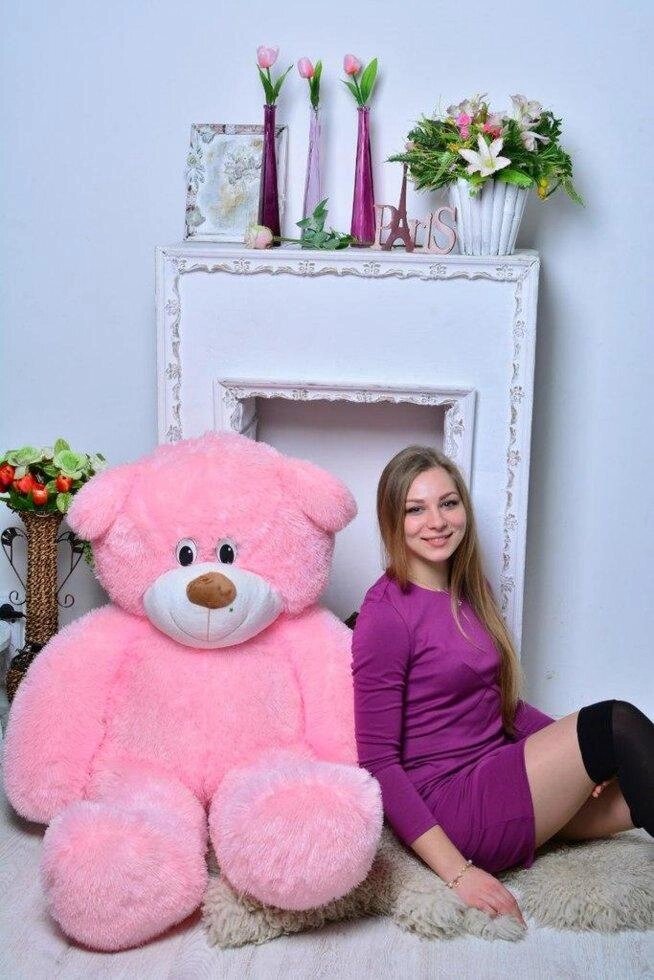 Плюшевий ведмідь "Україна" Рожевий 135 см від компанії Elektromax - фото 1