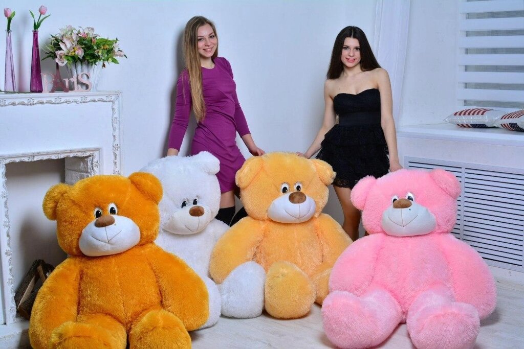 Плюшевий ведмідь "Україна" Рожевий 75 см від компанії Elektromax - фото 1