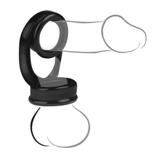 Подвійне кільце для мошонки і пеніса Scrotum Binding Cock Ring від компанії Elektromax - фото 1