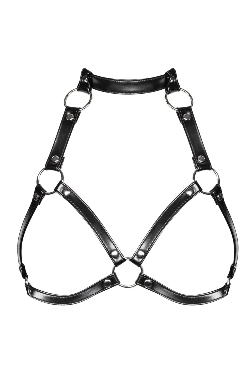 Портупея на груди Obsessive A740 harness black O/S, штучна шкіра від компанії Elektromax - фото 1