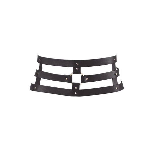 Портупея-пояс Bijoux Indiscrets MAZE - Wide Belt and Restraints Black, екошкіра від компанії Elektromax - фото 1