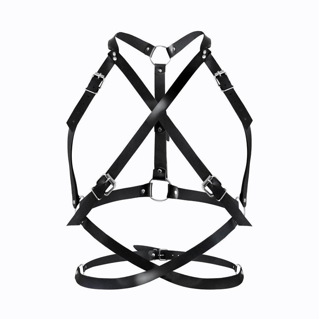 Портупея жіноча Art of Sex - Agnessa Leather harness, Чорний L-2XL від компанії Elektromax - фото 1