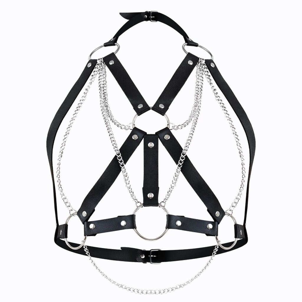 Портупея жіноча Art of Sex - Aiden Leather harness, Чорна XS-M від компанії Elektromax - фото 1