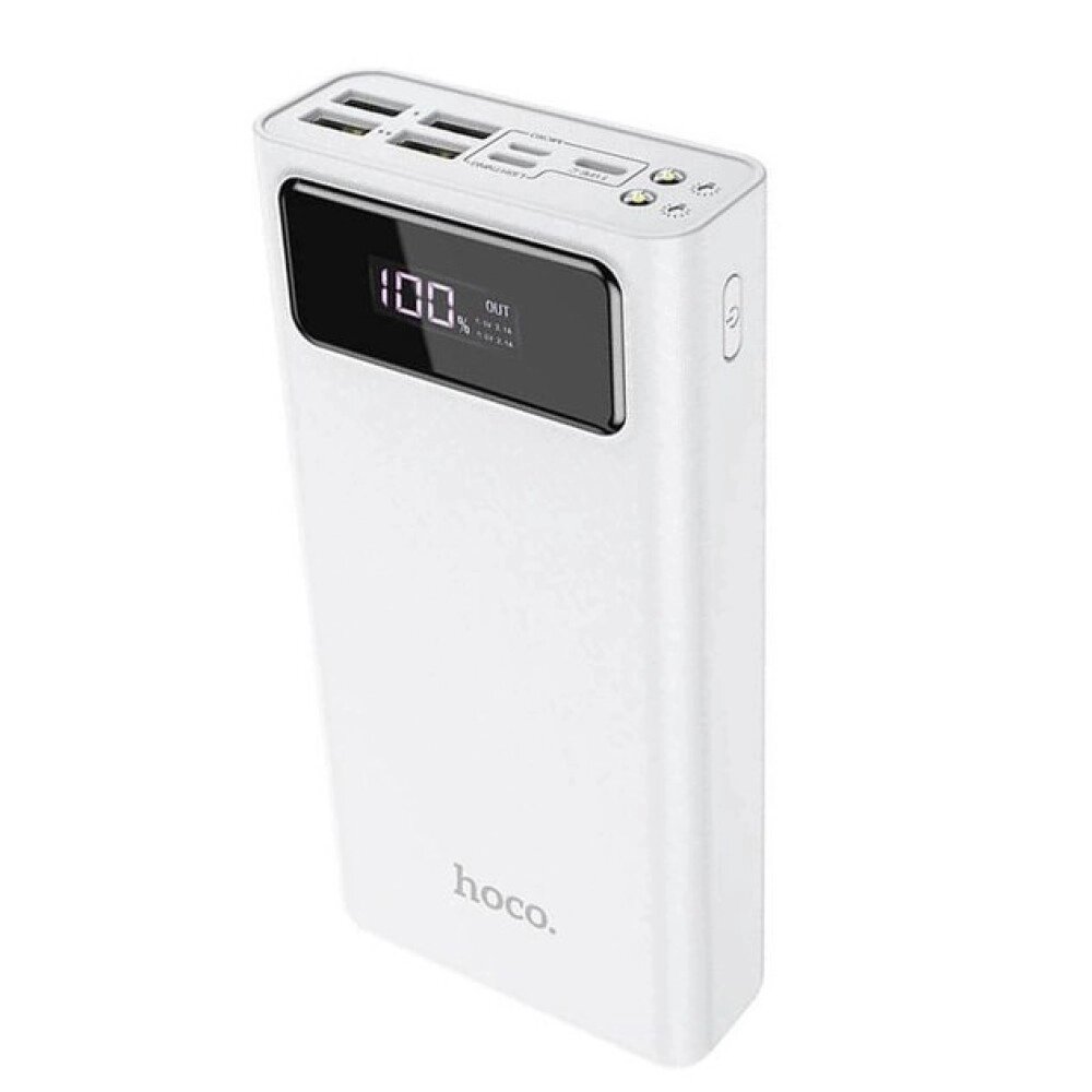 PowerBank HOCO General LED Display power bank J65 30000mAh |4USB/Lightning/Type-C, 2A| Білий від компанії Elektromax - фото 1