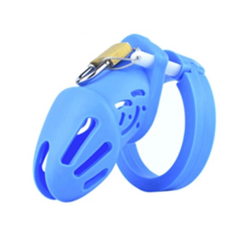 Пояс    для чоловіків Silicone Chastity Cage Blue Small від компанії Elektromax - фото 1