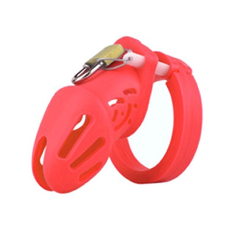 Пояс    для чоловіків Silicone Chastity Cage Red Small від компанії Elektromax - фото 1