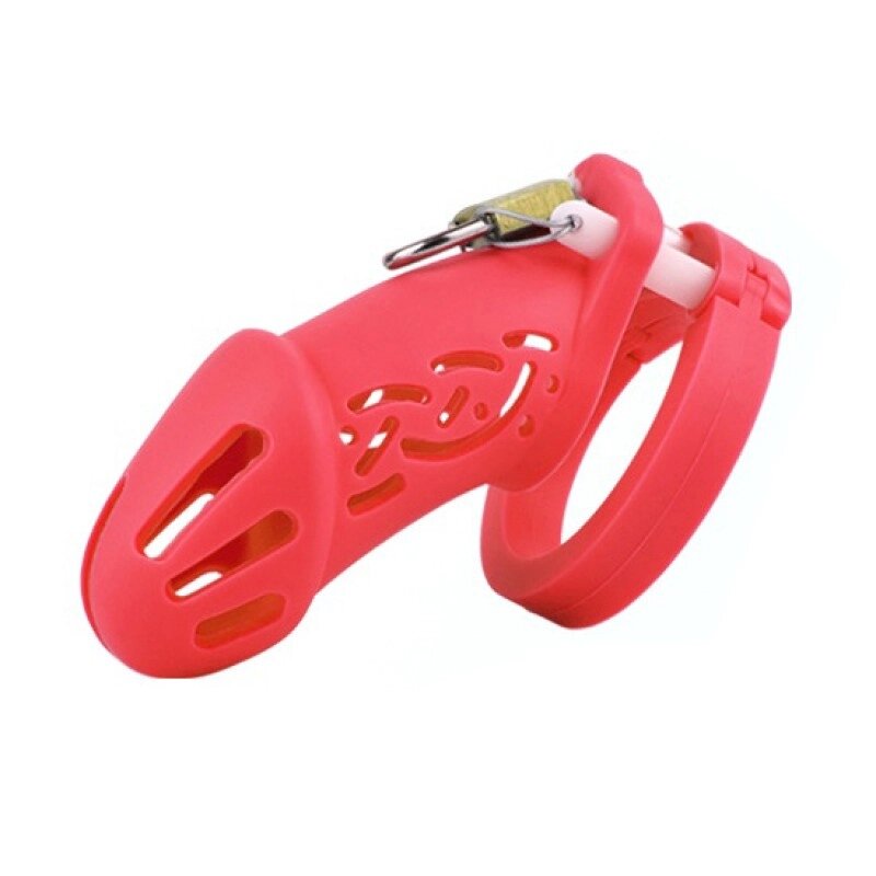 Пояс    для чоловіків Silicone Chastity Cage Red Standart від компанії Elektromax - фото 1