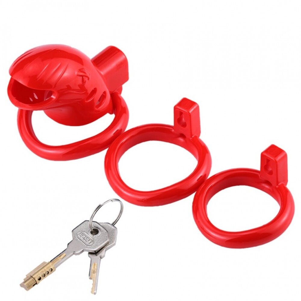 Пояс    для чоловіків у формі рибки Resin Chastity Device Red від компанії Elektromax - фото 1