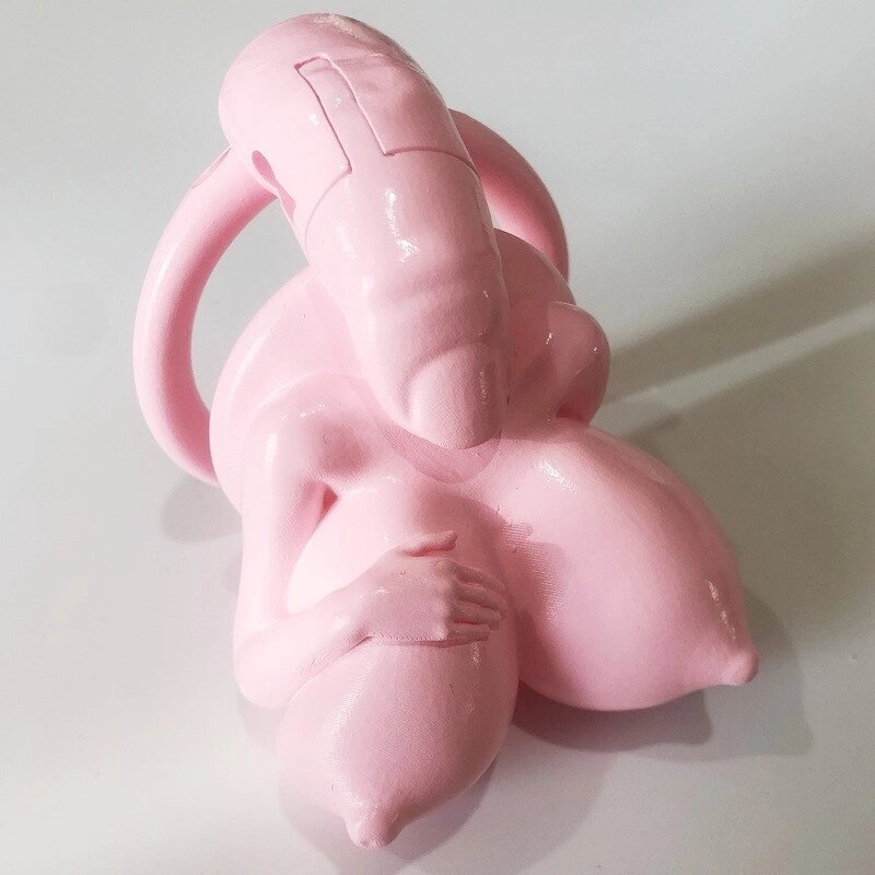 Пояс вірності для чоловіків Big Boobs New Chastity Device Pink від компанії Elektromax - фото 1