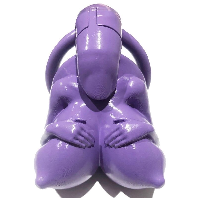 Пояс вірності для чоловіків Big Boobs New Chastity Device Purple від компанії Elektromax - фото 1