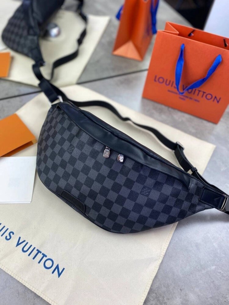 Поясна сумка сіра Louis Vuitton Discovery із канви Damier Graphite c596 від компанії Elektromax - фото 1