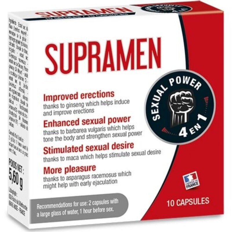 Препарат для чоловіків Supramen Sexual Power 4 in 1, 10 капсул від компанії Elektromax - фото 1