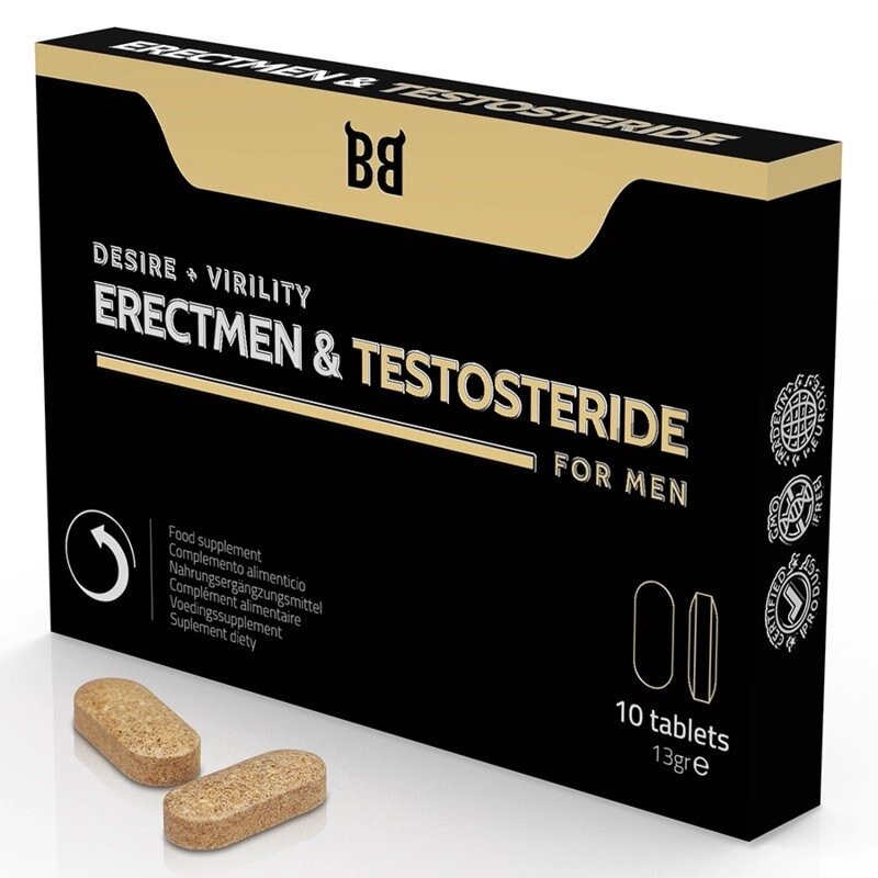 Препарат для ерекції Blackbull Erectmen Testosteride Power Testosterone, 10 капсул від компанії Elektromax - фото 1