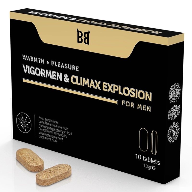 Препарат для ерекції Blackbull Vigormen Climax Explosion Greater Pleasure, 10 капсул від компанії Elektromax - фото 1