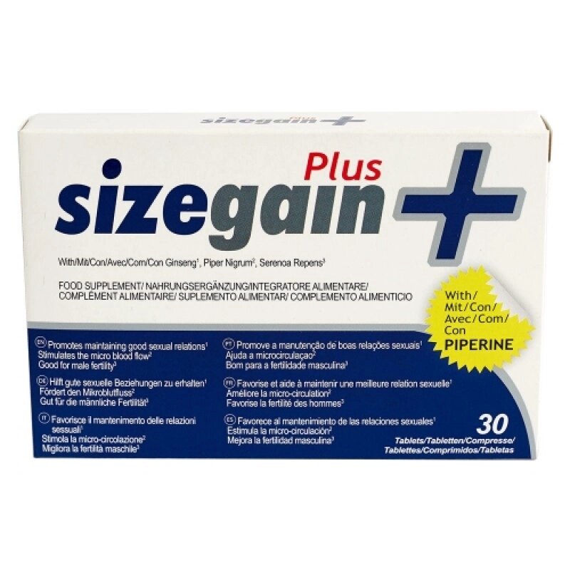 Препарат для сексуальної енергії SizeGain Plus, 30 таблетки від компанії Elektromax - фото 1